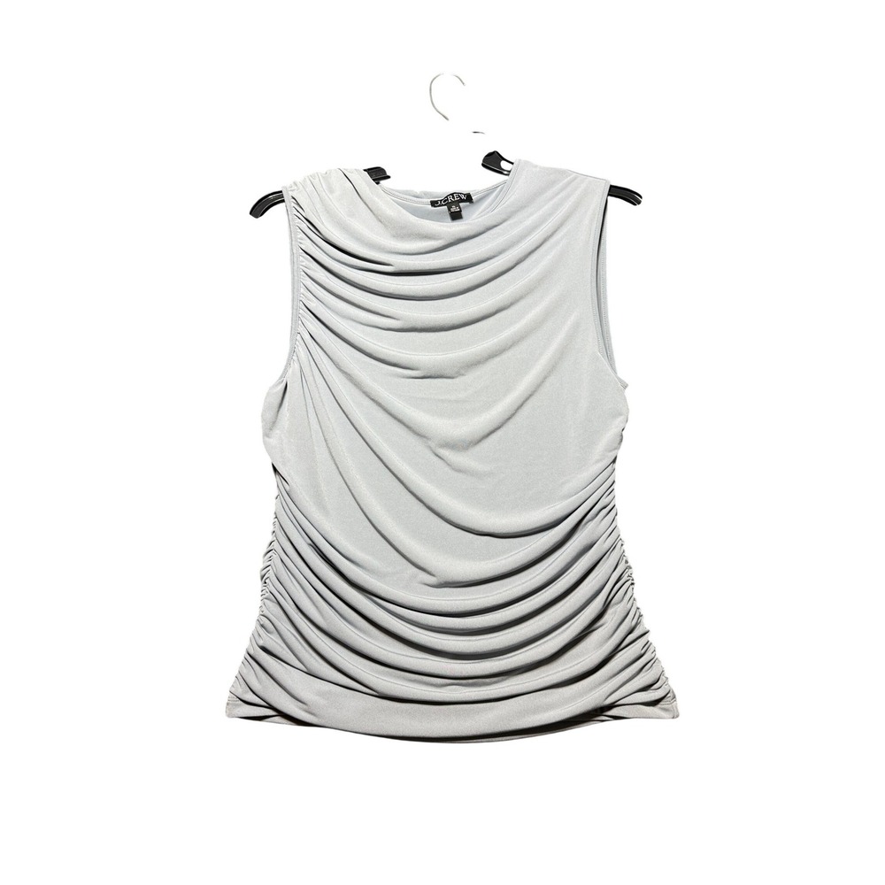 J.Crew Ruched Sleeveless Top Women XL Gray Excellent Condition Ruched Drape Tank